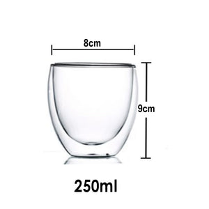 Heat Resistant Double Wall Glass Coffee/Tea Cups And Mugs  Travel Double Coffee Mugs With The Handle Mugs Drinking  Shot Glasses