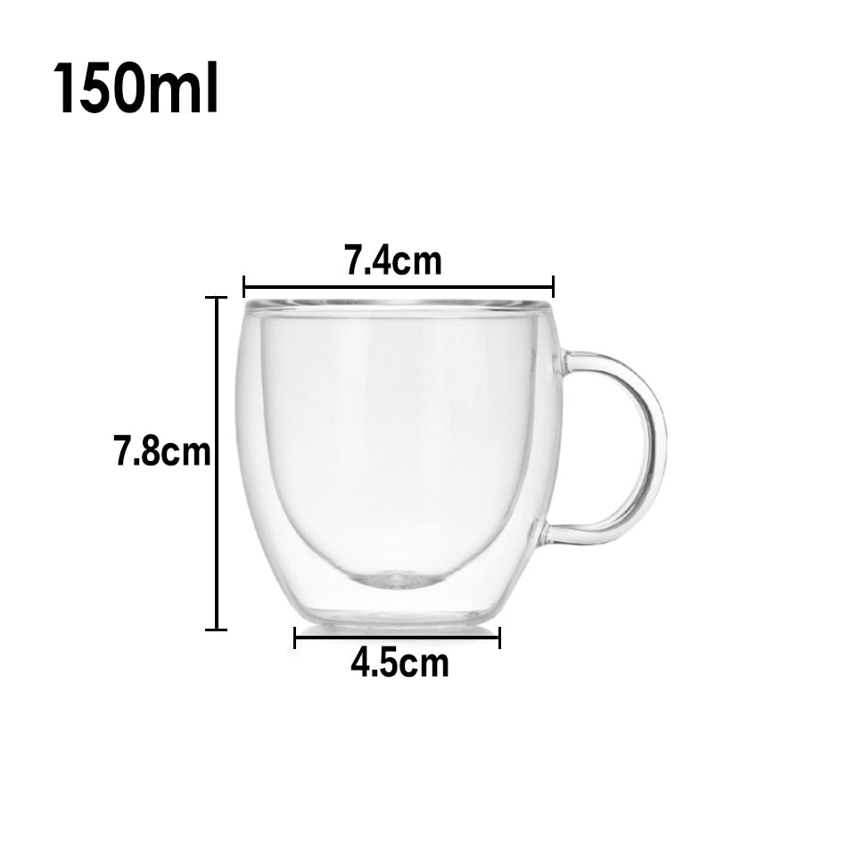 Double-Walled Glass Coffee Cup (150ml)